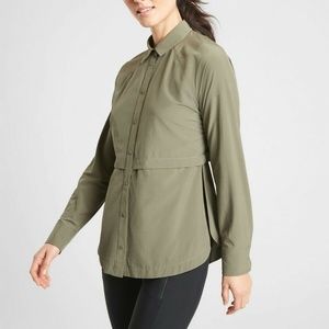 Athleta Northstar Shirt, Olive Green  SIZE M